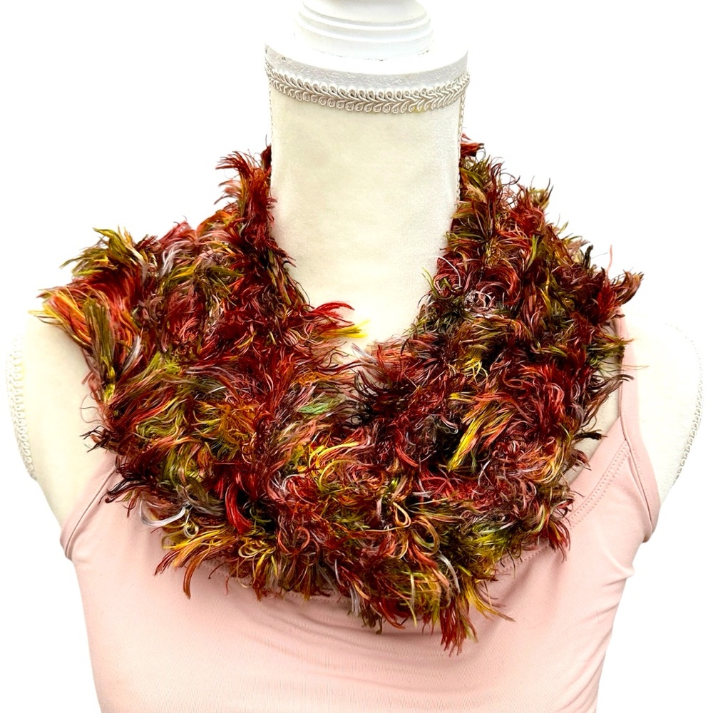 Eyelash Yarn Hand-dyed Boa Scarf